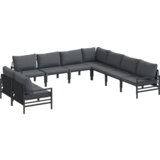 vidaXL Vrtna sedežna garnitura 9 pcs Antracitna Jeklo | Shoptok.si