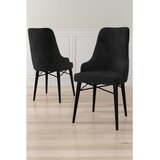 Hanah home set trpezarijskih stolica Neta 8 kom, crna tkanina Babyface, crne drvene noge | Eponuda.com