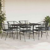 vidaXL 7-dijelni vrtni blagovaonski set s jastucima crno | shoptok.hr