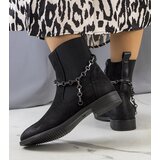 Gemre Black ankle boots with chain Lesme | ePonuda.com