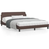 vidaXL Posteljni okvir z vzglavjem rjav 160x200 cm umetno usnje Cene