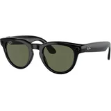 Meta - Headliner (Standard) Smart Bluetooth Audio Glasses - Shiny Black, Polarized G15 Green