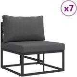 vidaXL Vrtna sedežna garnitura z blazino 12 pcs Črna Aluminij - - črna - 117.8 - 70 x 70 x 32 cm - | Shoptok.si