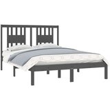  Posteljni okvir siv iz trdnega lesa 135x190 cm 4FT6, (20647392) | Shoptok.si