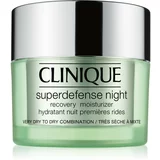 Clinique Superdefense™ Night Recovery Moisturizer nočna vlažilna krema proti prvim znakom staranja kože 50 ml