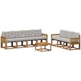 vidaXL Zunanja garnitura za sedenje 8 pcs Naravna in svetlo siva, (5000282584) | Shoptok.si