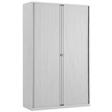 BISLEY Euro omara z rolojem, širina 1200 mm, 4 police, svetlo siva | Shoptok.si