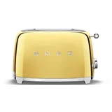 Smeg TSF01GOEU 2-Schlitz-Toaster Kompakt 50's Retro Style, Gold