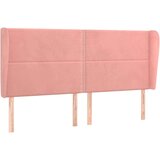  Uzglavlje s ušima ružičasto 163x23x118/128 cm baršunasto | shoptok.hr