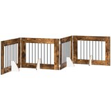  Vrata za pse s postoljem 4 pcs Dimljeni hrast 80 x 60 cm | shoptok.hr