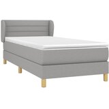 Okvir kreveta s oprugama i madrac svjetlosivi 90x200cm tkanina | shoptok.hr