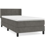 Box spring postelja z vzmetnico temno siva 80x200 cm žamet, (20723939) | Shoptok.si