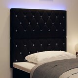  LED glava kreveta s LED trakama s uzglavljem Crna 100 cm Baršun | shoptok.hr