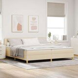  Box Spring postelja z vzmetnico Kremna 200x200 cm Tkanina, (22080892) | Shoptok.si