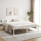  Krevet za starije osobe bijeli 200 x 200 cm od masivne borovine | shoptok.hr