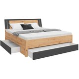 Mömax Postelja S Predali Saturn, Temno Siva, Hrast, 180x200 | Shoptok.si