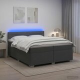  s box springom, madracem i LED-om Tamnosiva 200 x 200 cm | shoptok.hr