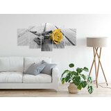  Slika - Rose on Wood (5 Parts) Wide Yellow 100x50 | shoptok.hr