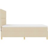  Škatlasta postelja z vzmetnico Krem 160x200 cm Tkanina, (22082868) | Shoptok.si