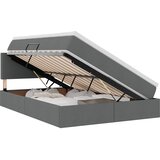  Krevet s prostorom za pohranu s LED-om Tamno siva 140 x 190 cm | shoptok.hr