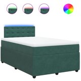 vidaXL Box spring postelja z vzmetnico temno zelena 120x200 cm žamet, (21307365) | Shoptok.si