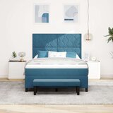  Postelja z vzmetnico z vzmetnico Temno modra 140 x 190 cm Žamet, (5000128066) | Shoptok.si