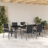  Vrtni set za objed 7 pcs Crna Čelik s prahom | Eponuda.ba