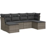 Maison Chic Seti vrtnega pohištva - Vrtna garnitura - Vrtni pohištvo set 6-delna z blazinami siv poli ratan, (21806114) | Shoptok.si