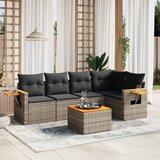Maison Chic Seti vrtnega pohištva - Vrtna garnitura - Vrtni pohištvo set 6-delna z blazinami siv poli ratan, (21804028) | Shoptok.si