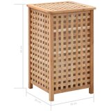 vidaXL Košara za rublje od masivne orahovine 39 x 39 x 65 cm | shoptok.hr