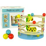 Montessori drvene kuglice na toboganu sa žirafom | shoptok.hr