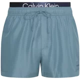 Calvin Klein Swimwear Kratke kopalne hlače 'Steel' dimno modra / črna / bela
