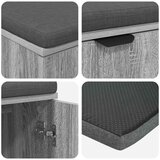  Klupa za hodnik s jastukom Siva Sonoma 100 x 38 x 46 cm | shoptok.hr