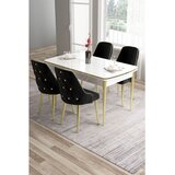 Hanah home trpezarijski set Tia, sto i 4 stolice, bela ploča, zlatne noge, crna tkanina Babyface | Eponuda.com