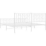 Metalni okvir kreveta uzglavlje i podnožje bijeli 183x213 cm | shoptok.hr