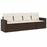  The Living Store Vrtna sedežna garnitura 4-delna z blazinami rjav poli ratan - Vrtna Sedežna Garniture, (21447137) | Shoptok.si