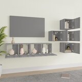 6-dijelni set TV ormarića sivog sonome konstruirano drvo | shoptok.hr