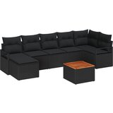 vidaXL set vrtne garniture z blazinami, črna poli ratan, dvosedna vrtna garnitura z blazinami, črna poli ratan | Shoptok.si