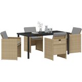  Set za objedovanje od 5 komada s jastučićima u bež boji od poliratana | shoptok.hr