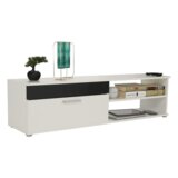 Kondela Dnevni regal, bela/črna, KEVIN | Shoptok.si