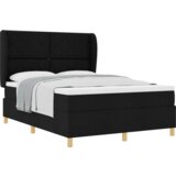  Postelja s vzmetnico Črna 140x200 cm Tkanina, (22051786) | Shoptok.si
