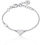 Majorica ženska pearl heart bela biserna srebrna narukvica 4 mm