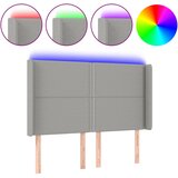 Maison Chic led posteljno vzglavje - vzglavna omarica - nočna omarica svetlo sivo 147x16x118/128 cm blago, (21708564) Cene