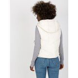 Fashion Hunters Ecru short vest with hood and quilting Cene