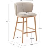 Kave Home Bež barski stol (višina sedeža 65 cm) Ciselia – | Shoptok.si