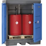 eurokraft pro PE-odlagališče za nevarne snovi, z vrati, za 2 soda po 200 l, prestrezna prostornina 250 l | Shoptok.si