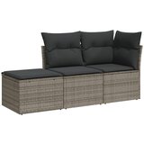 Maison Chic Seti vrtnega pohištva - Vrtna garnitura - Vrtni pohištvo set 3-delna z blazinami siv poli ratan, (21814158) | Shoptok.si