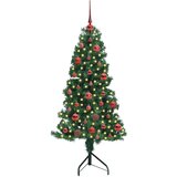 vidaXL Kotično umetno božično drevo Zelena 150 cm PVC in kovina | Shoptok.si