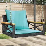  Klupa za ljuljanje s jastucima crna 63x62x40 cm od poliratana | shoptok.hr