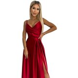 Numoco Elegant satin maxi dress with straps | shoptok.hr